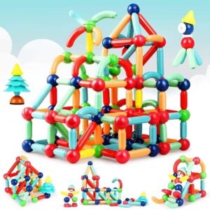 Magnetic Sticks Building Blocks Toy for Kids, Magnetic Balls and Rods Set Kids Montessori Toys Stacking Toys for Kids