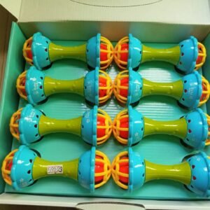 Soft Glue Dumbbell Baby Hand Teether With Jhunjhuni CN -1pcs