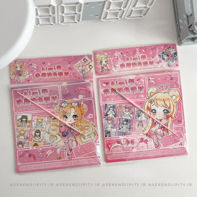 Rainbow Girl Dress-Up & Coloring Party Sticker Book - Image 3