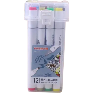 Dual Tip Art Marker Set (12 Colors)