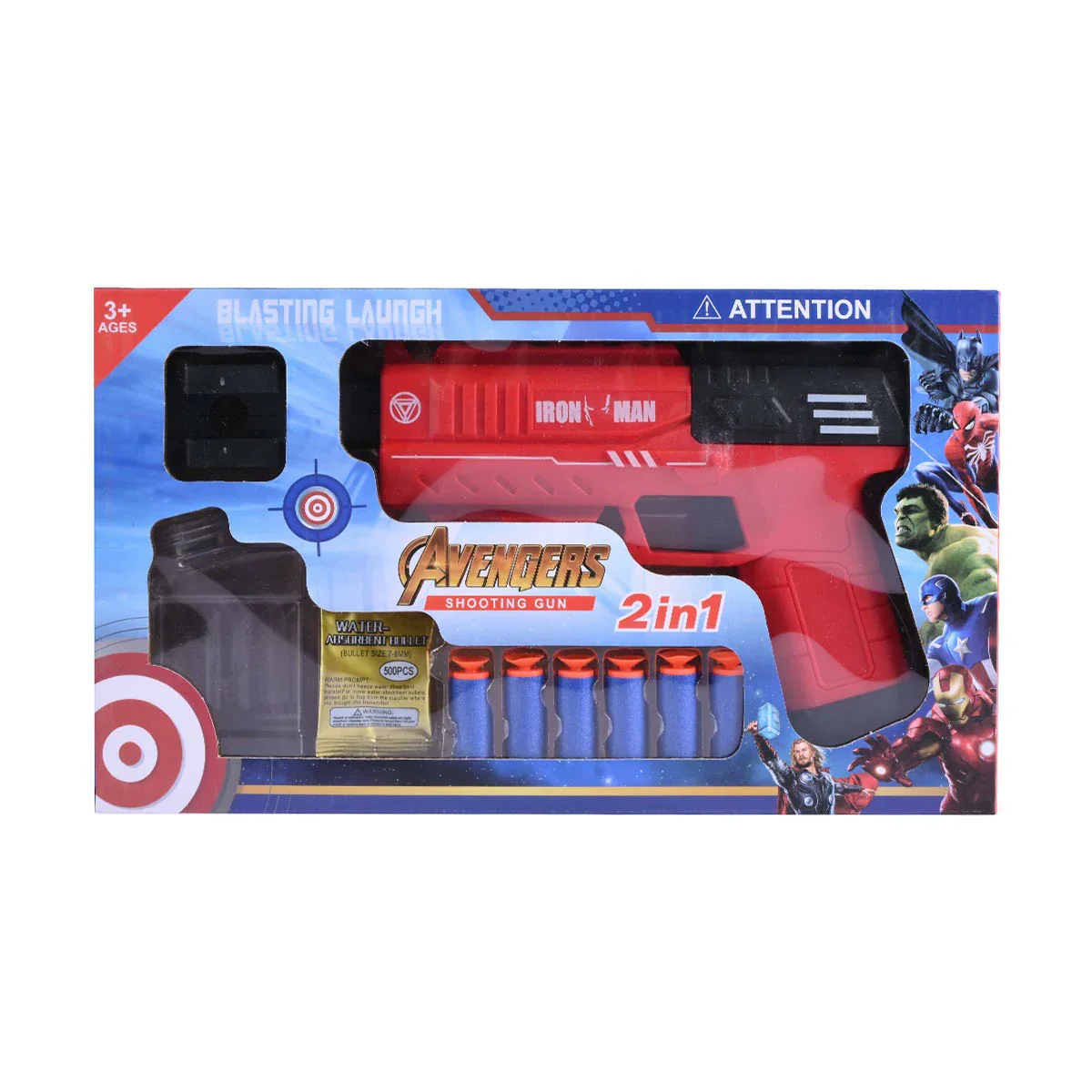 Avengers 2-in-1 Blasting Launch Shooting Gun (Iron Man Edition)
