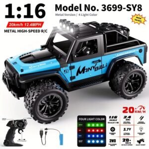 1:16 Scale Metal Remote Control Car With Light Control