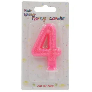 Pink Glitter Number Birthday Candle