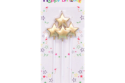Golden Star Birthday Candles – 04 Pcs